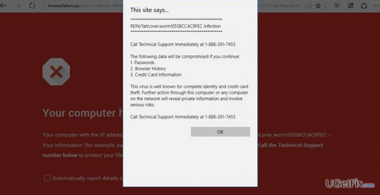 How to remove “Call Windows Help Desk Immediately” pop-up?