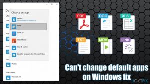 Cant change default apps on windows fix