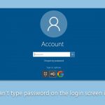 Cant type password on the login screen in windows