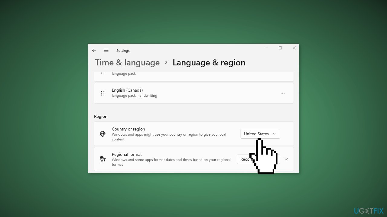 Change Language and Region Settings