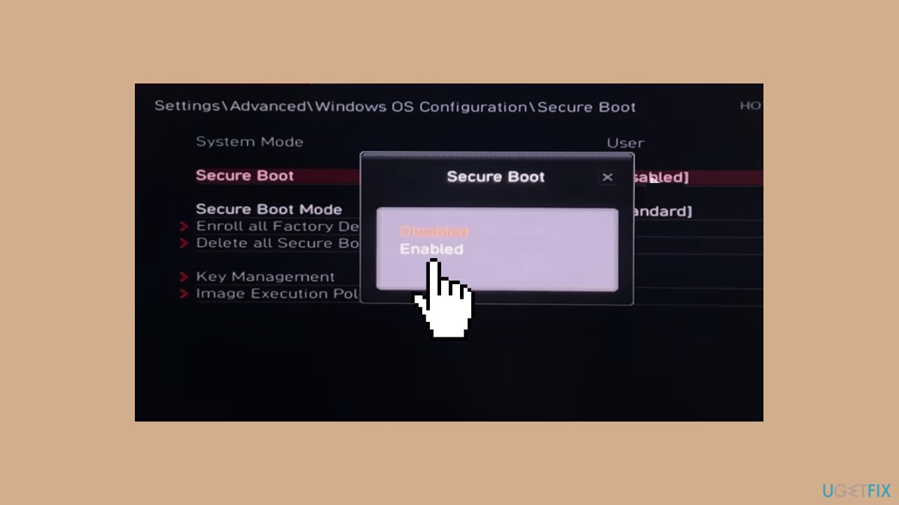 Change Secure Boot Mode