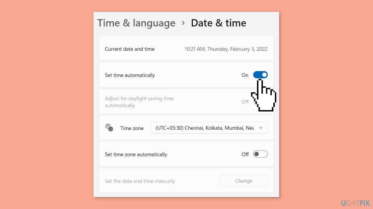 Check Date and Time Settings