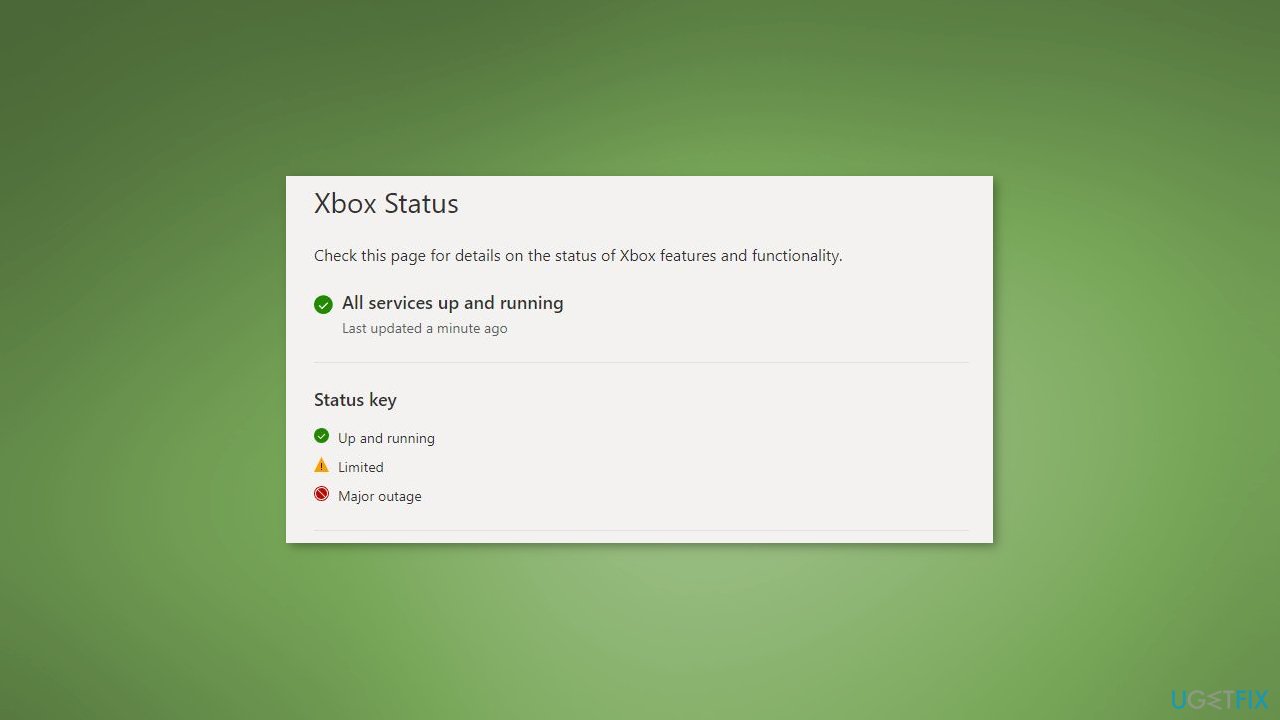 Check the Xbox server status