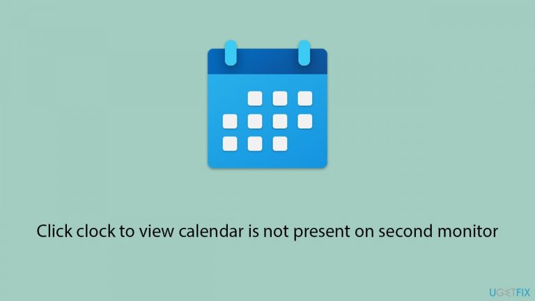 [Fix] Click clock to view calendar is not present on second monitor