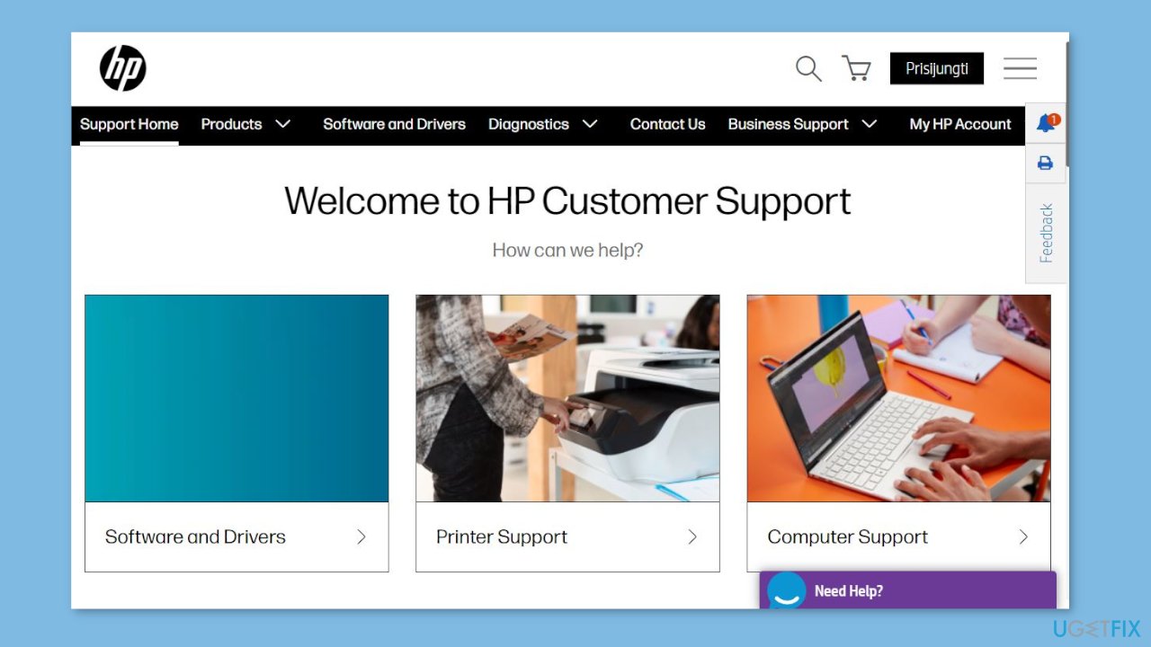 Contact HP Support