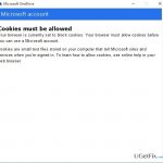 Cookies must be allowed error