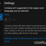 Cortana not available in your region