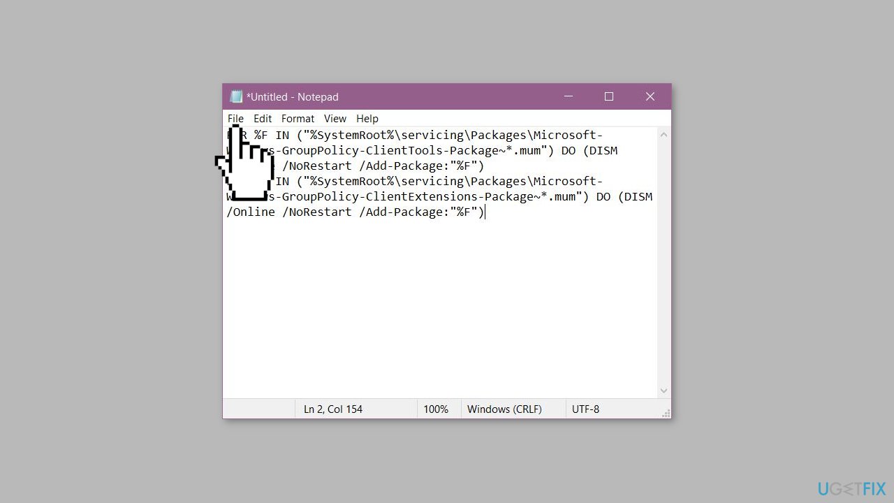 Create a new text file