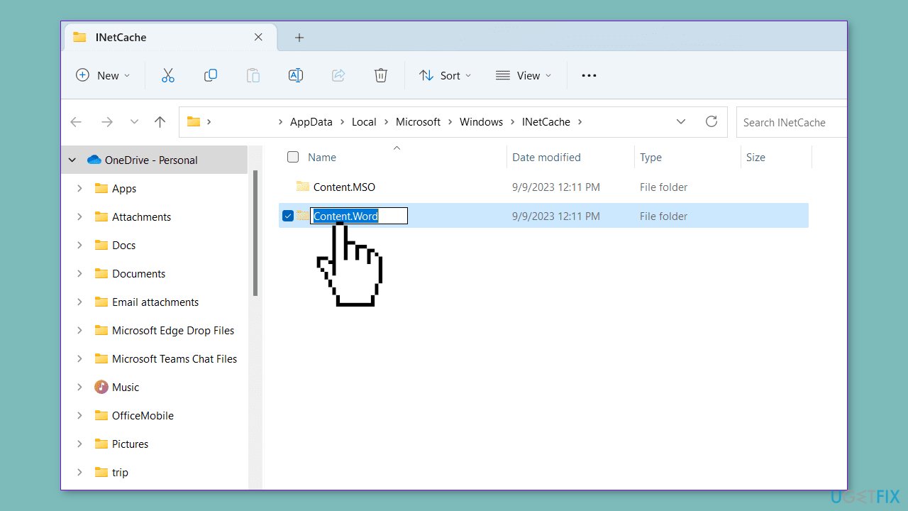 Create a Temporary Internet Files Folder