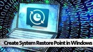 Create restore point in windows