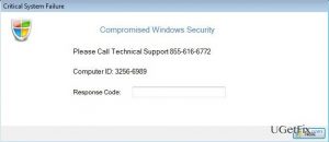 Critical system failure alert