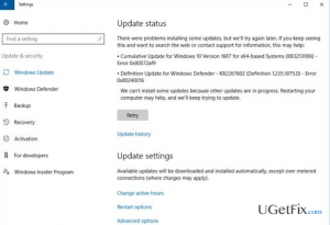 Definition update error code 0x80072af9