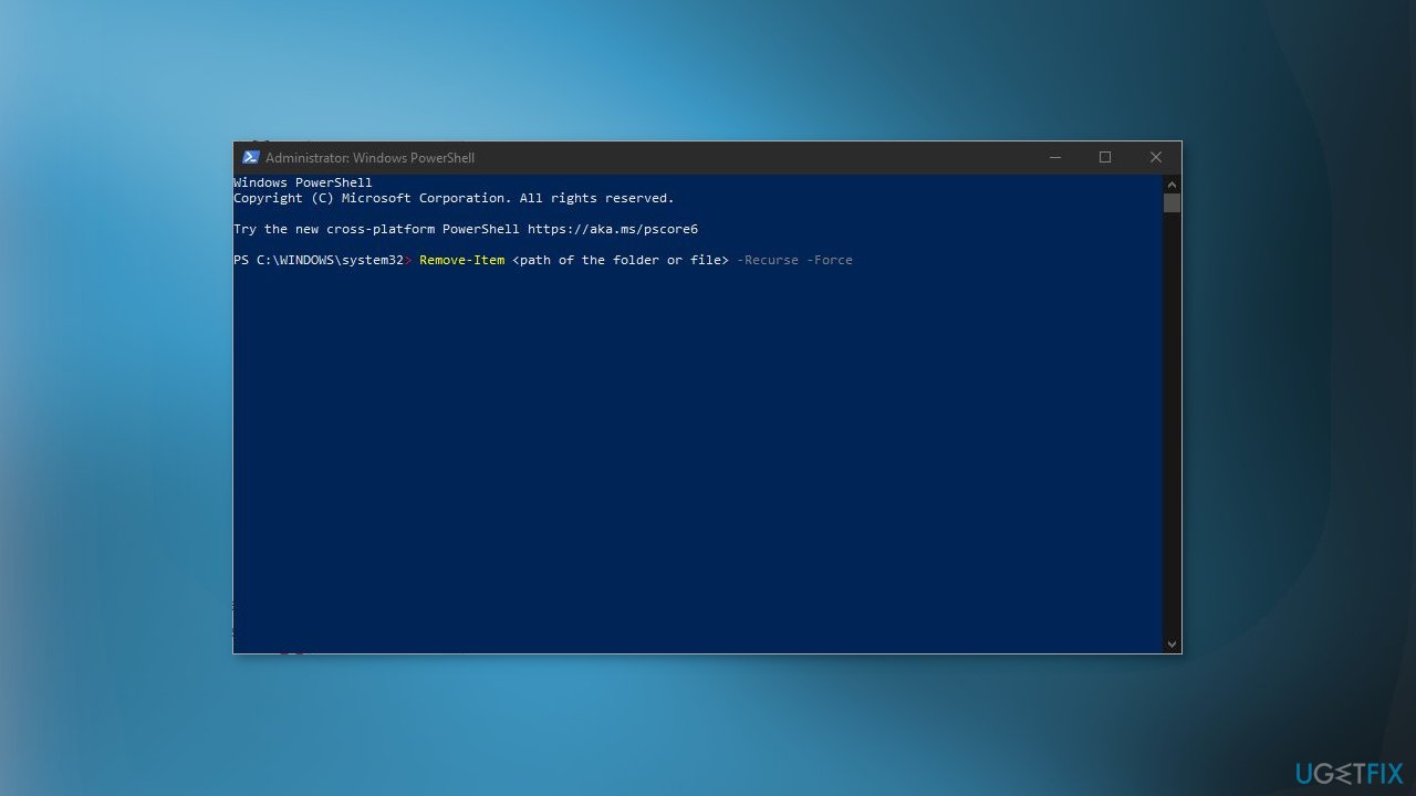 Delete Files using the PowerShell