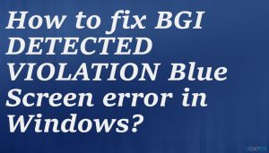 Detected violation blue screen error fix