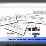 Developer mode extensions pop up