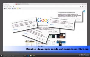 Developer mode extensions pop up