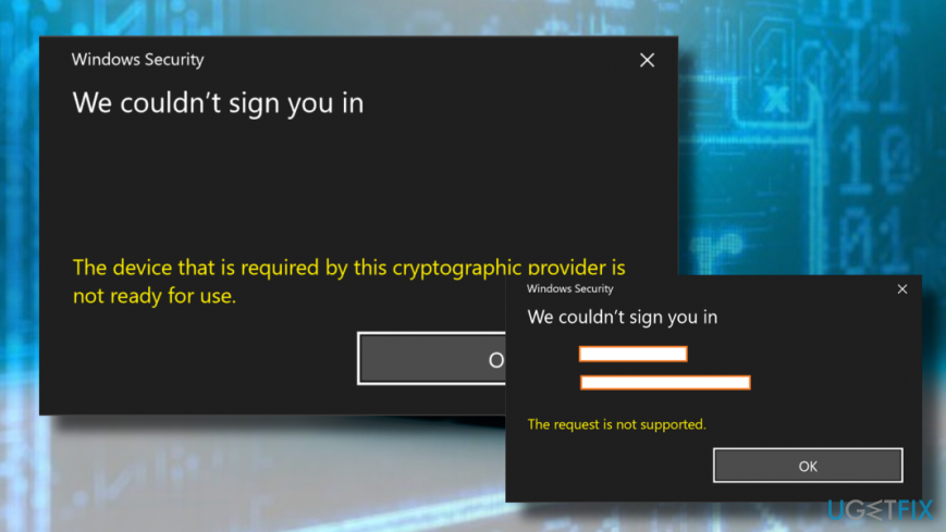 "Device required by cryptographic provider is not ready" error printscreen
