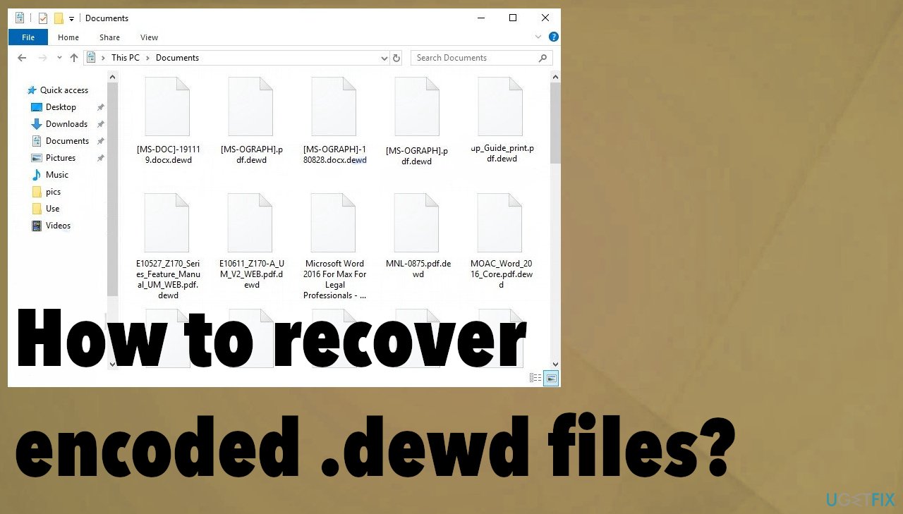 Dewd ransomware file recovery