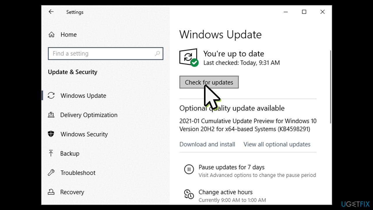 Install Windows 10 updates