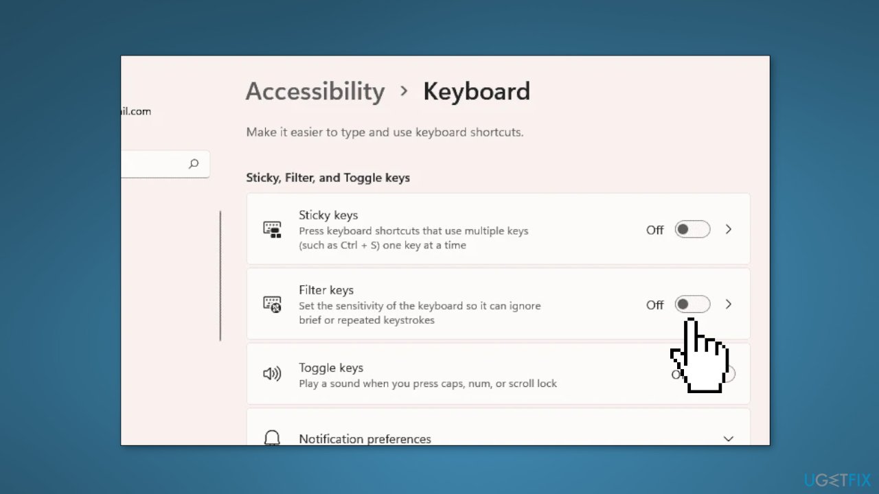 Disable Filter Keys