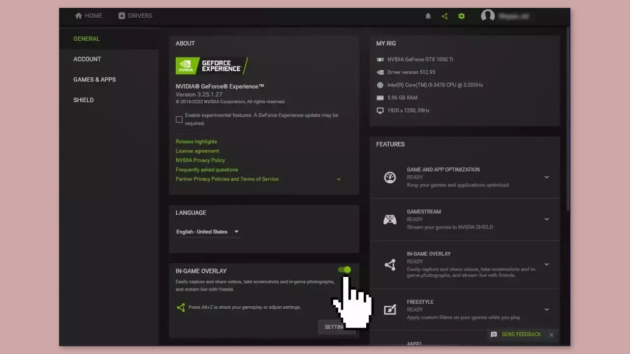 Disable Overlays Nvidia GeForce Experience