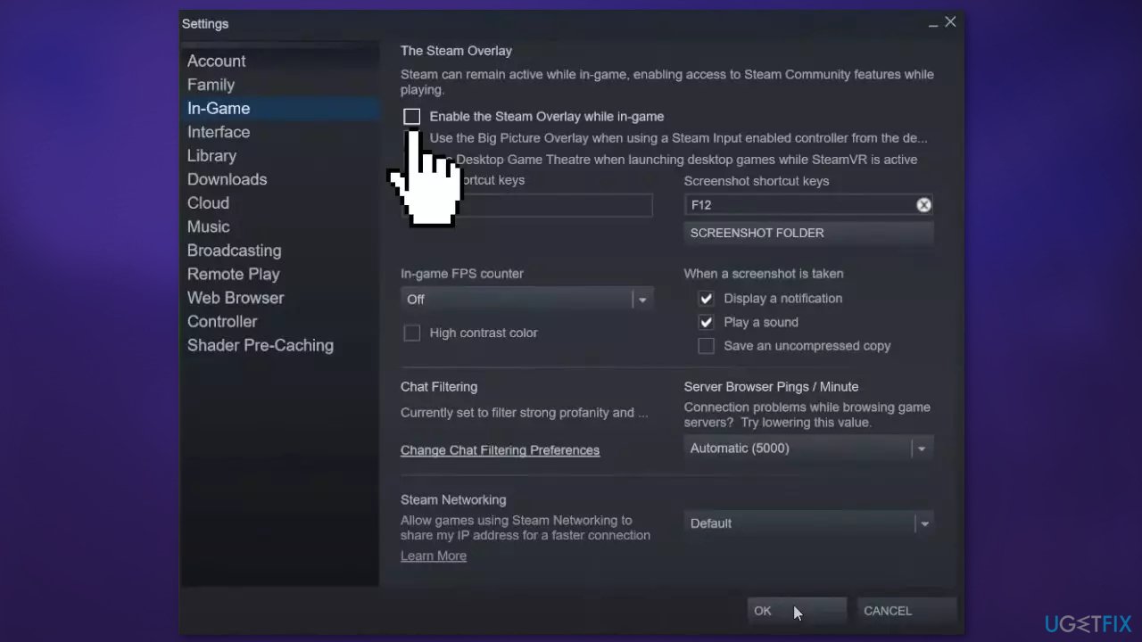 Disable Overlays Steam