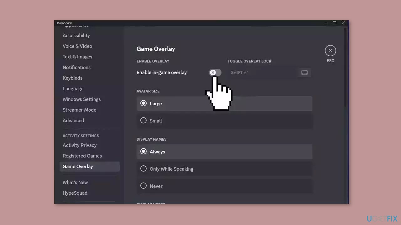 Disable Third-Party Overlays Discord