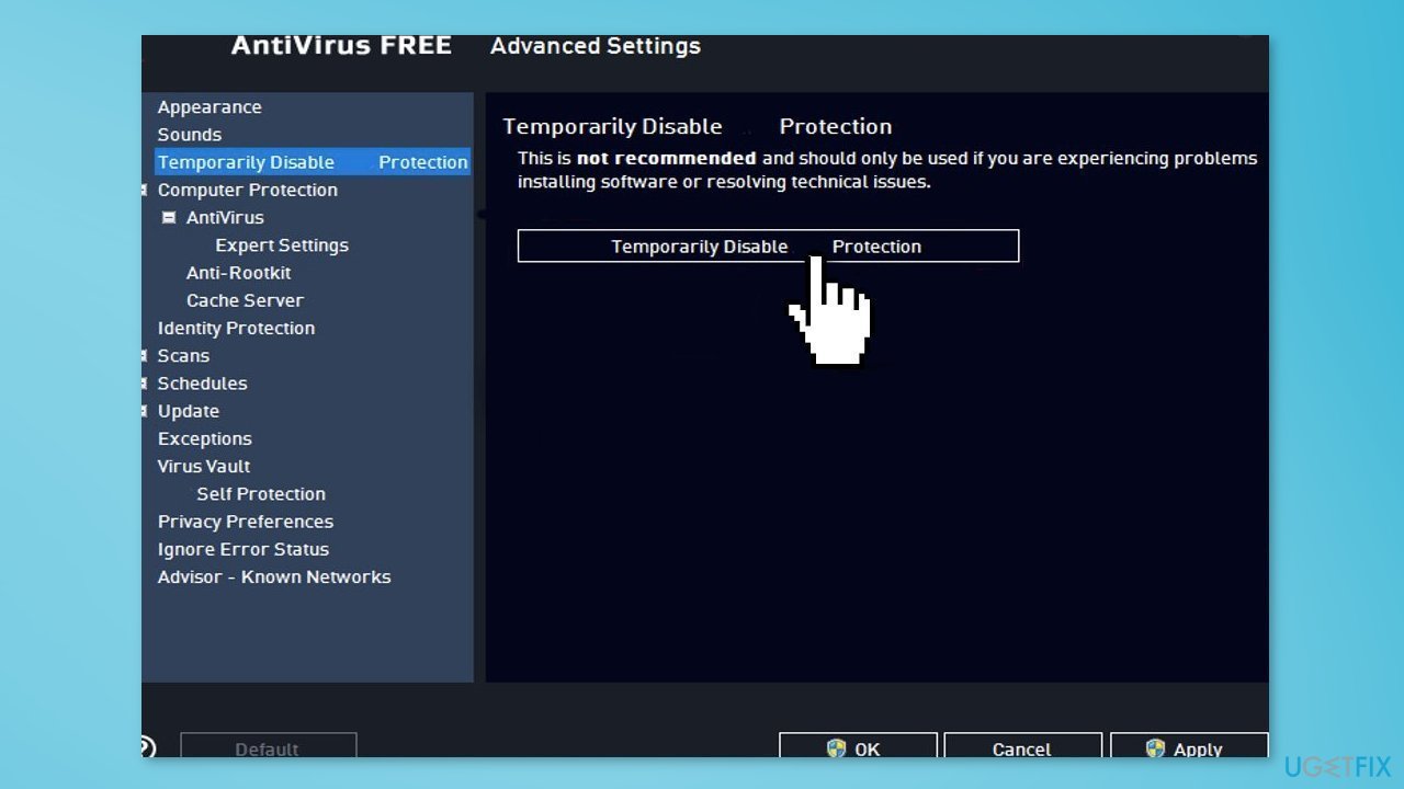 Disable Third-Party Security Software and VPN