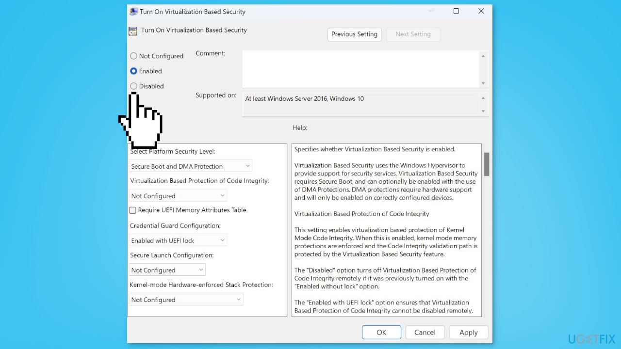 Disable using the Group Policy
