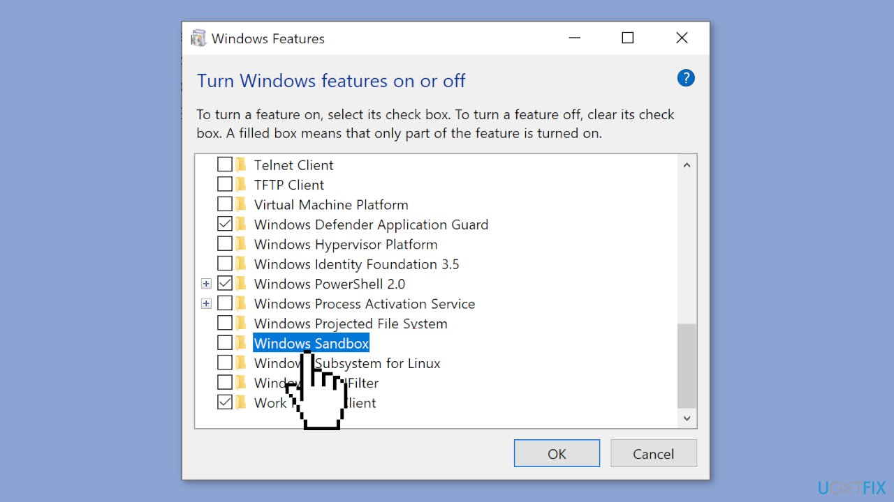 Disable Windows Features