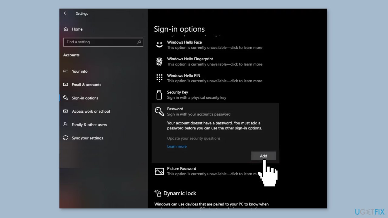 Disable Windows Hello Sign-In