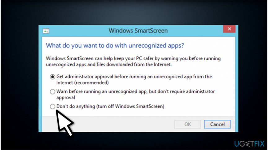 Turn off Windows Defender SmartScreen