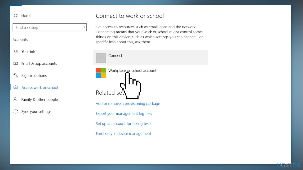 Disconnect your Work or School Account
