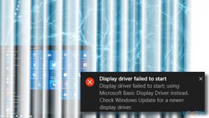 Display driver failed to start