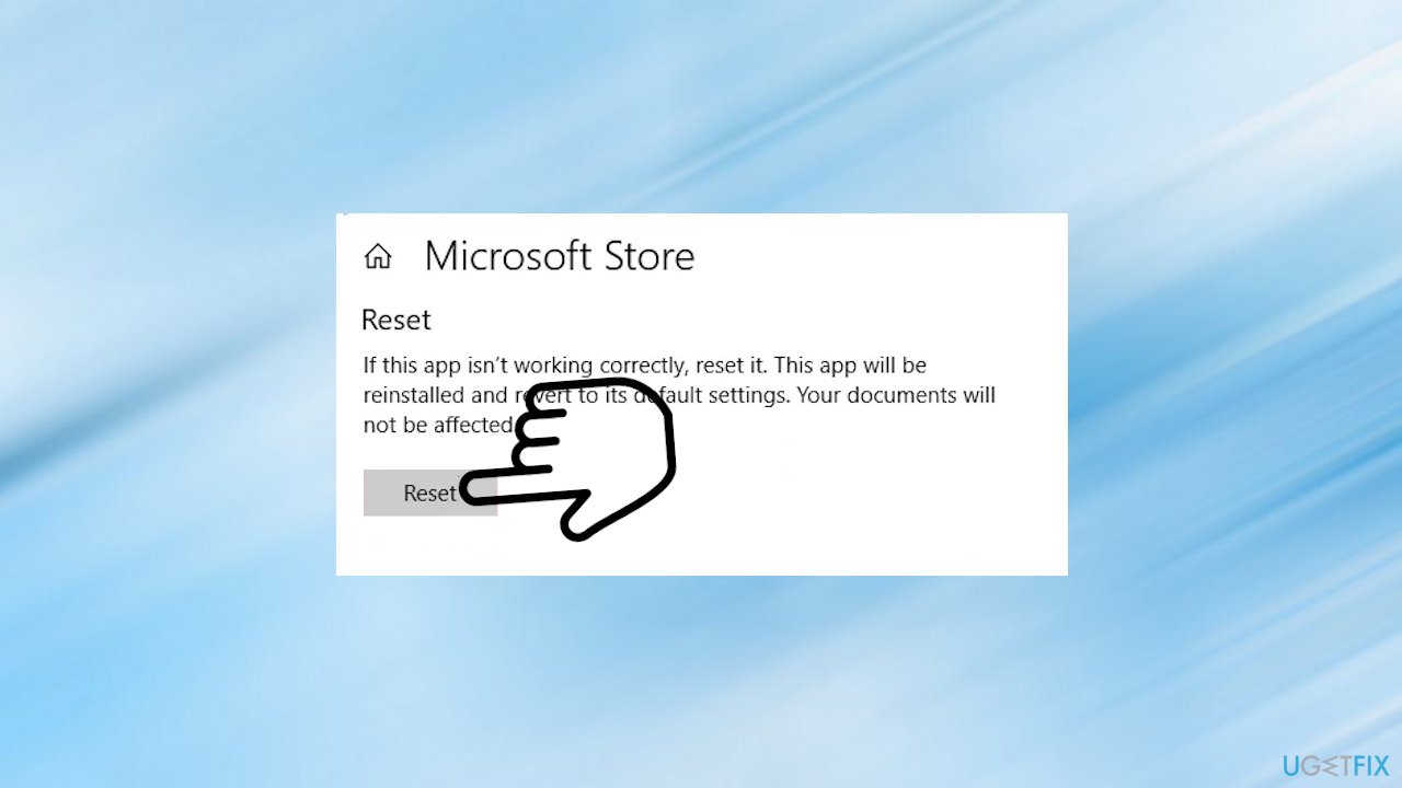 Microsoft Store reset