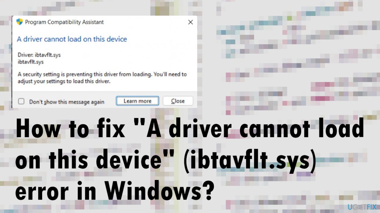  "A driver cannot load on this device" error