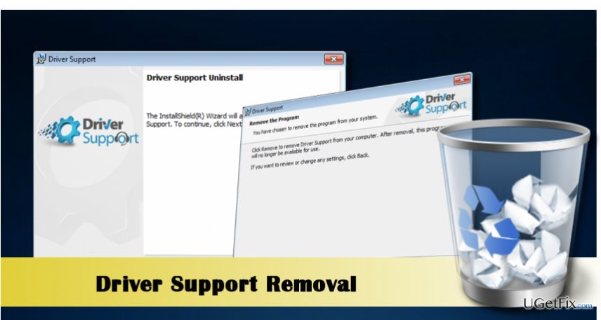A printscreen of Driver Support Uninstall wizard