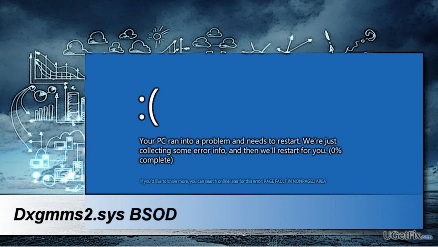 screenshot of the dxgmms2.sys BSOD error