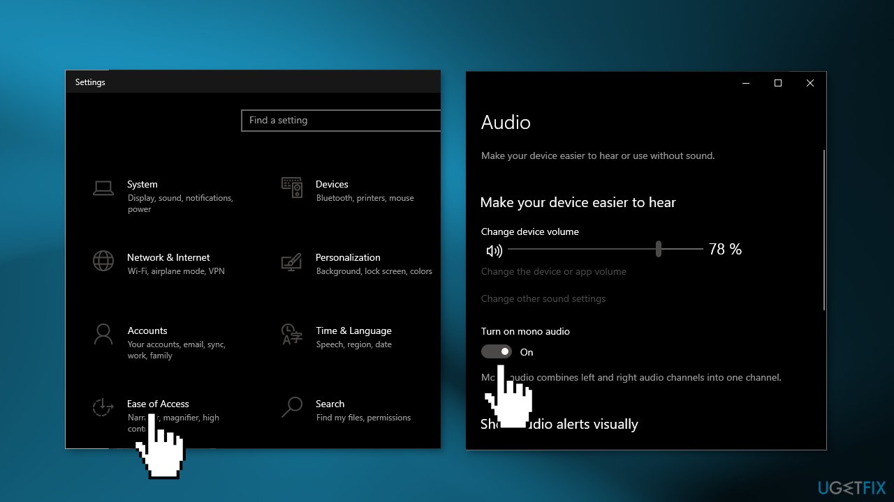 Enable the Mono Audio Feature