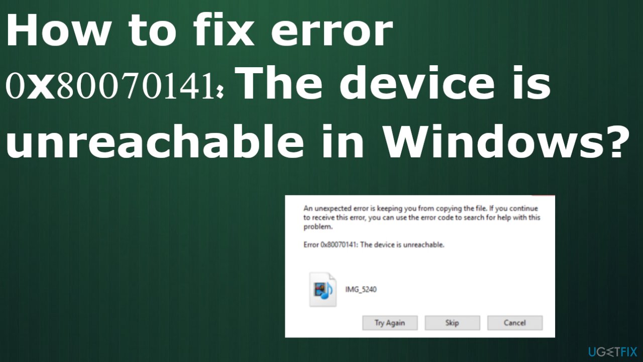 Windows error 0x80070141