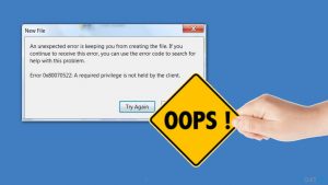 Error 0x80070522 fix guide