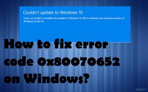 Error 0x80070652 fix