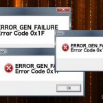 Error code 0x1f error code illustration