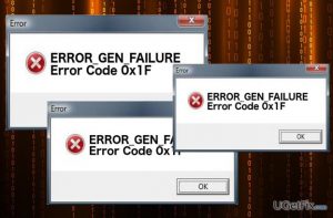 Error code 0x1f error code illustration