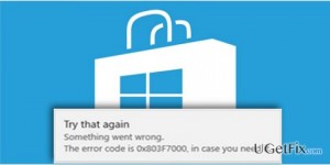 Error code 0x803f7000