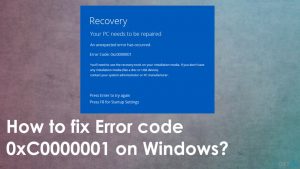 Error code 0xc0000001 windows fix