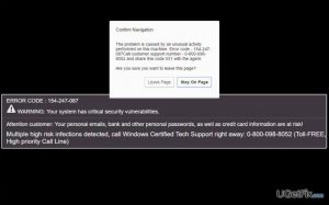 Error code 154 247 087 pop up