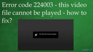 Error code 224003 fix
