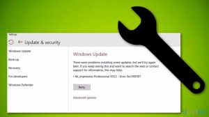Error code on windows