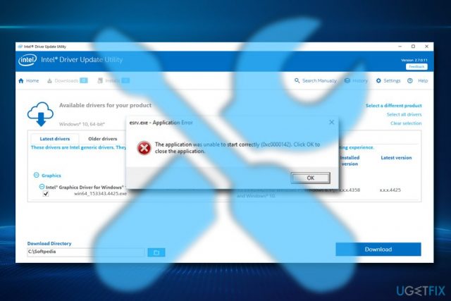 Esrv exe application error 0xc0000142 fix